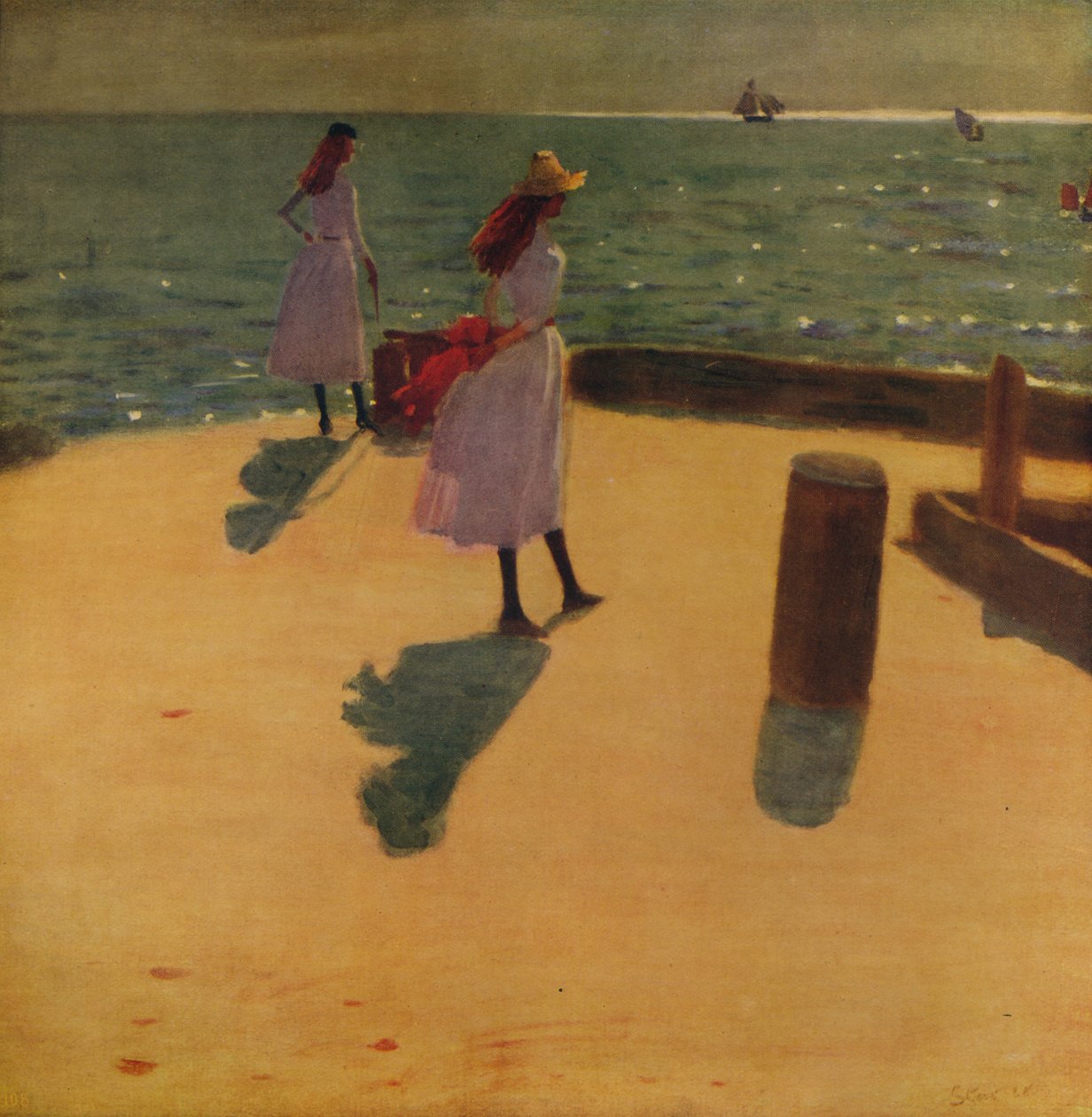 Auf dem Pier von Walberswick, ca. 1887, ca. 1915 von Philip Wilson Steer