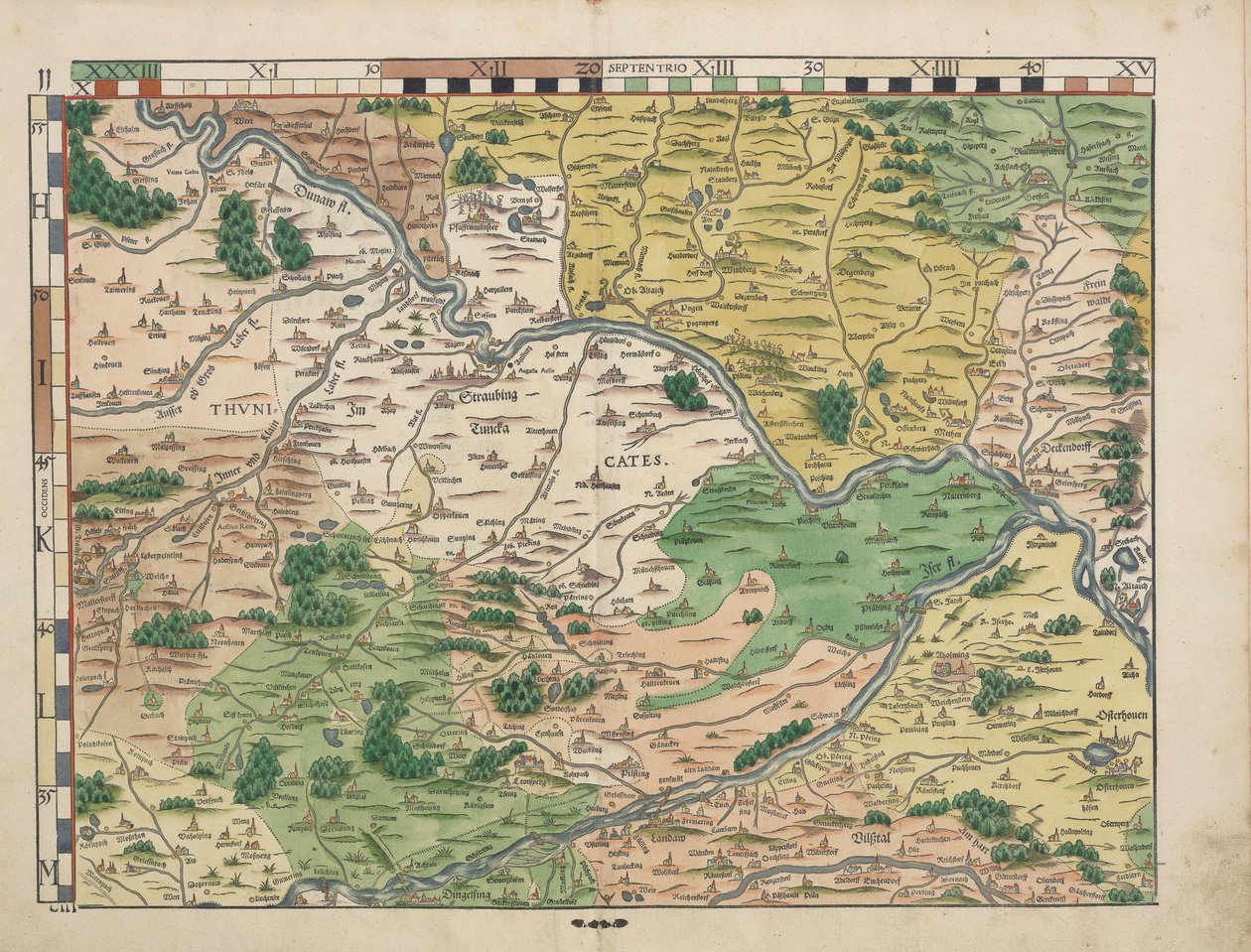 Bairische Landtafeln von 1568 (Tafel 11) von Philipp Apian