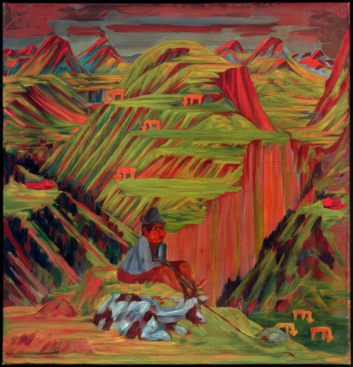 Hirtenjunge mit Ziege (Hirtenjunge mit blauer Ziege) von Philipp Bauknecht