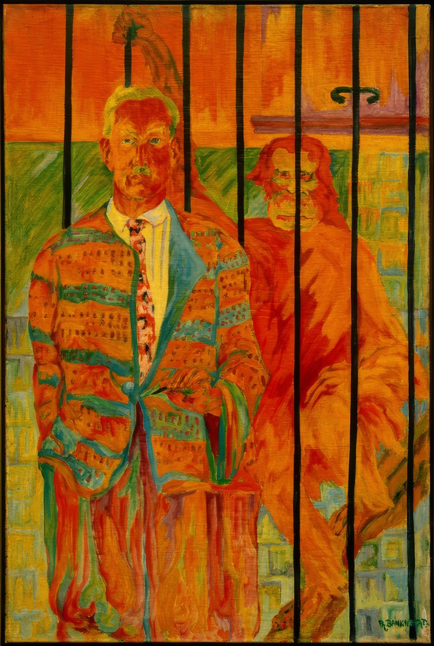 Selbstbildnis mit Orang-Utan von Philipp Bauknecht