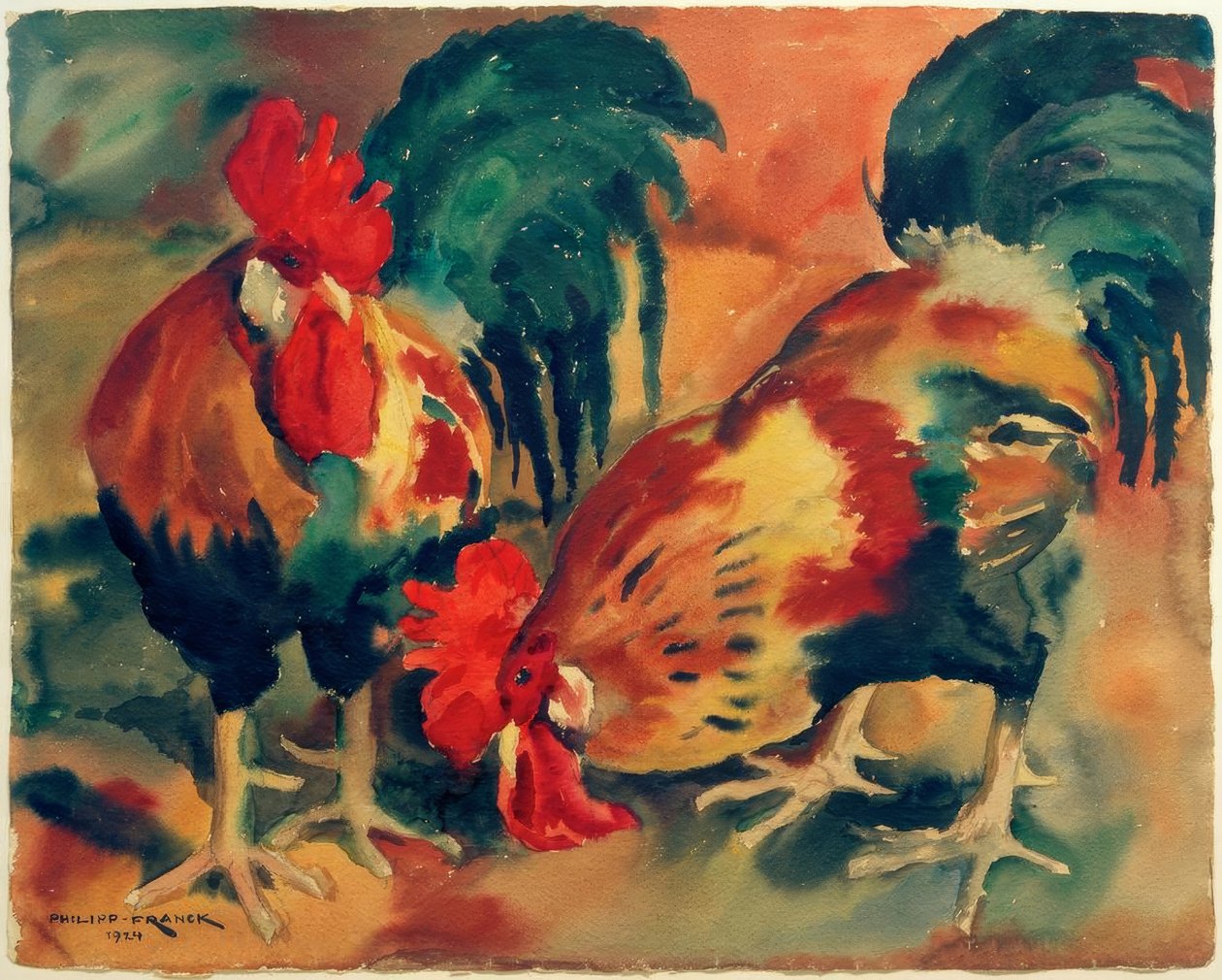 Zwei Hähne von Philipp Franck