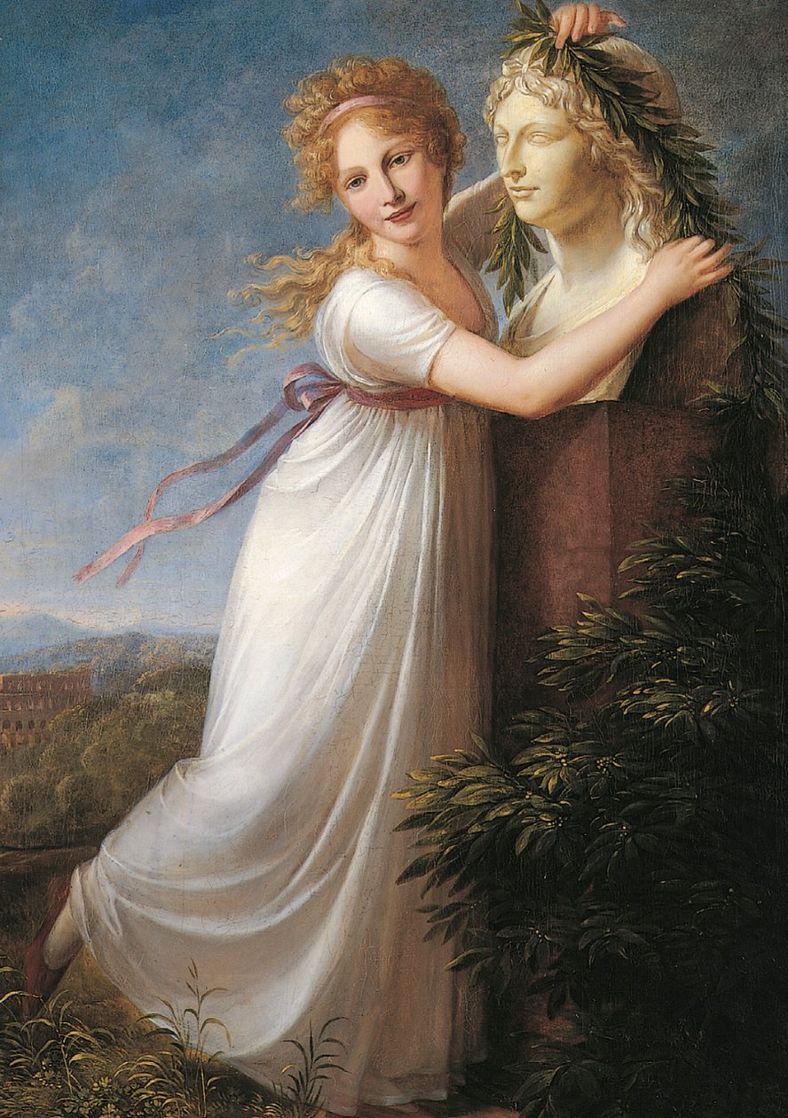 Ida schmückt die Büste ihrer Mutter von Philipp Friedrich von Hetsch