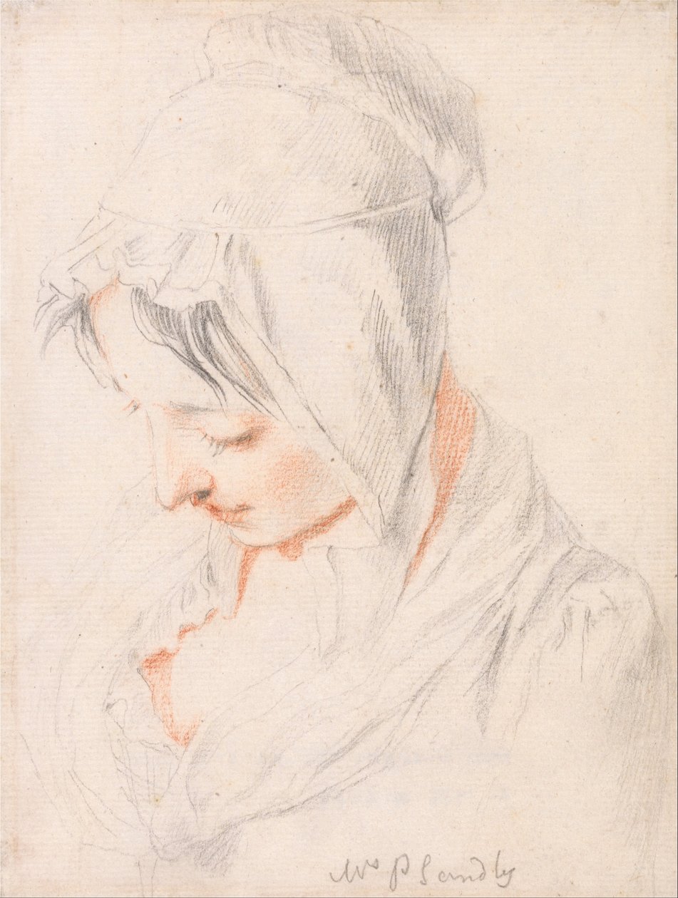 Kopf einer Frau, Studie für Die Bibelstunde von Philippe Mercier
