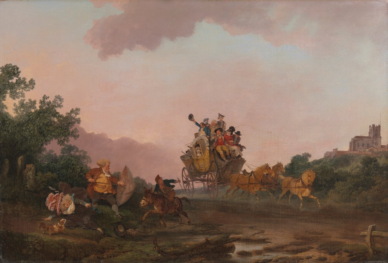 Zecher auf einem Kutschwagen von Philippe Jacques de Loutherbourg
