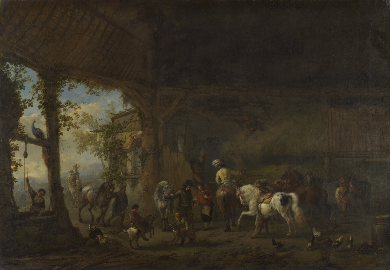 Das Innere eines Stalls von Philips Wouwerman