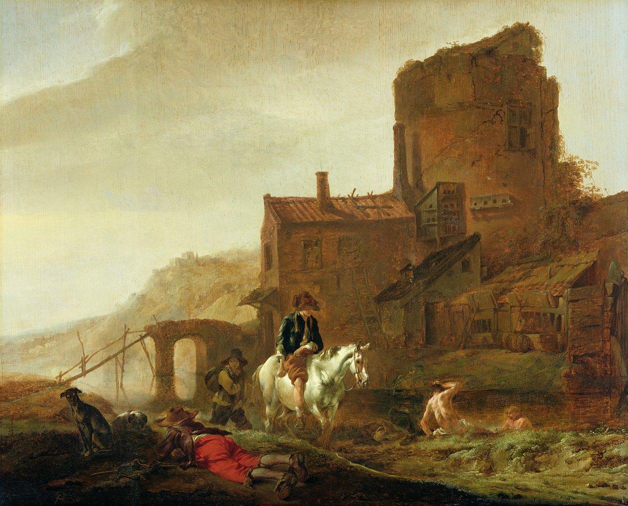 Reiter und Badender von Philips Wouwerman