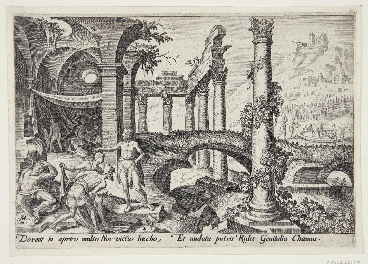 Die Verspottung Noahs von Philips Galle