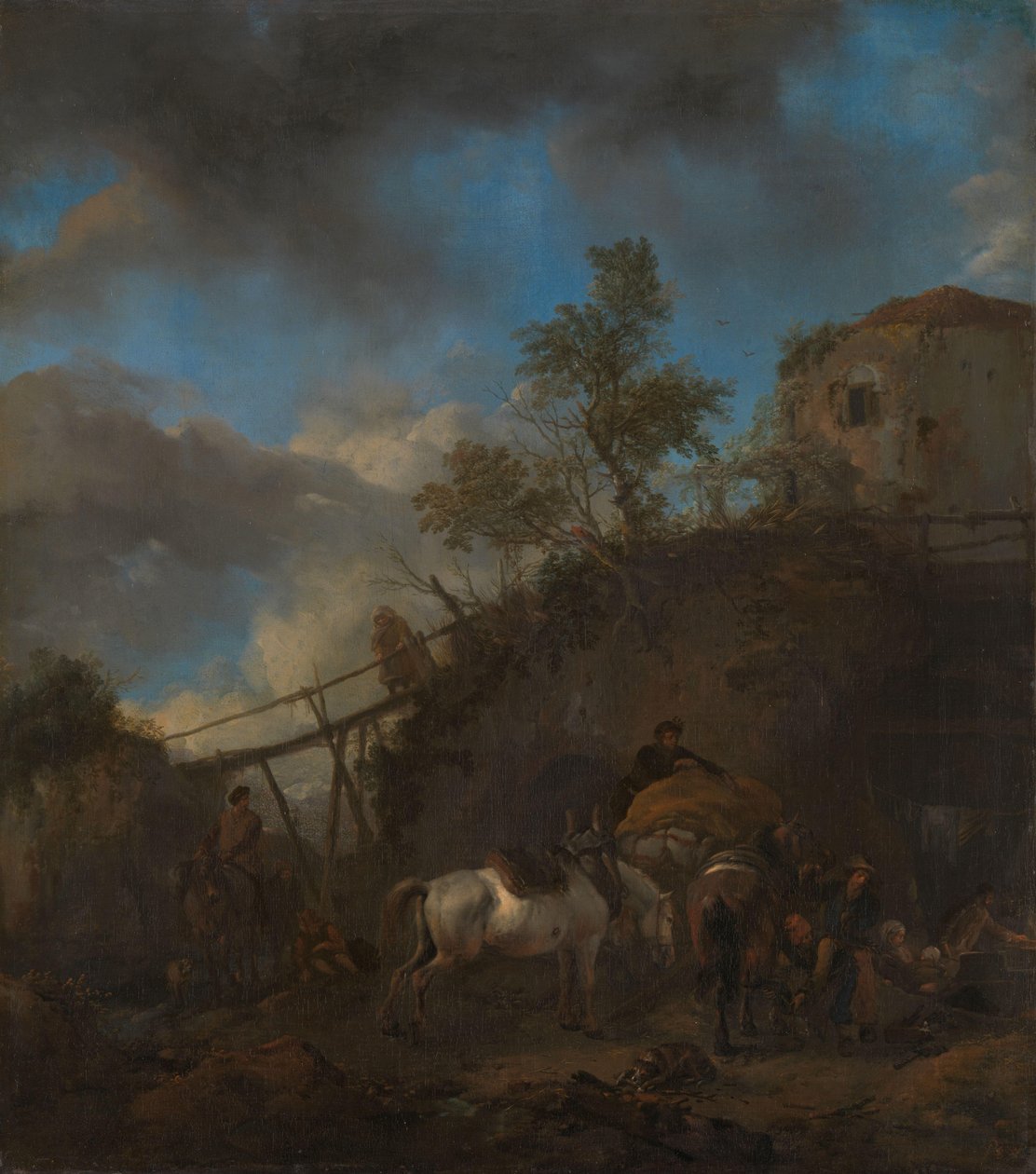 Schmied beschlägt ein Pferd von Philips Wouwerman