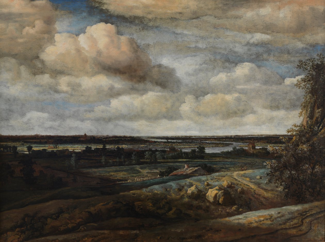 Niederländische Panoramalandschaft mit einem Fluss, 1654 von Phillips de Koninck