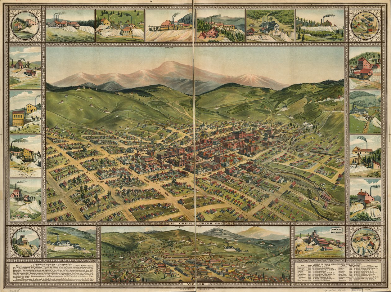 Cripple Creek, 1896 von Phillips and Desjardins Western Lithograph Co.