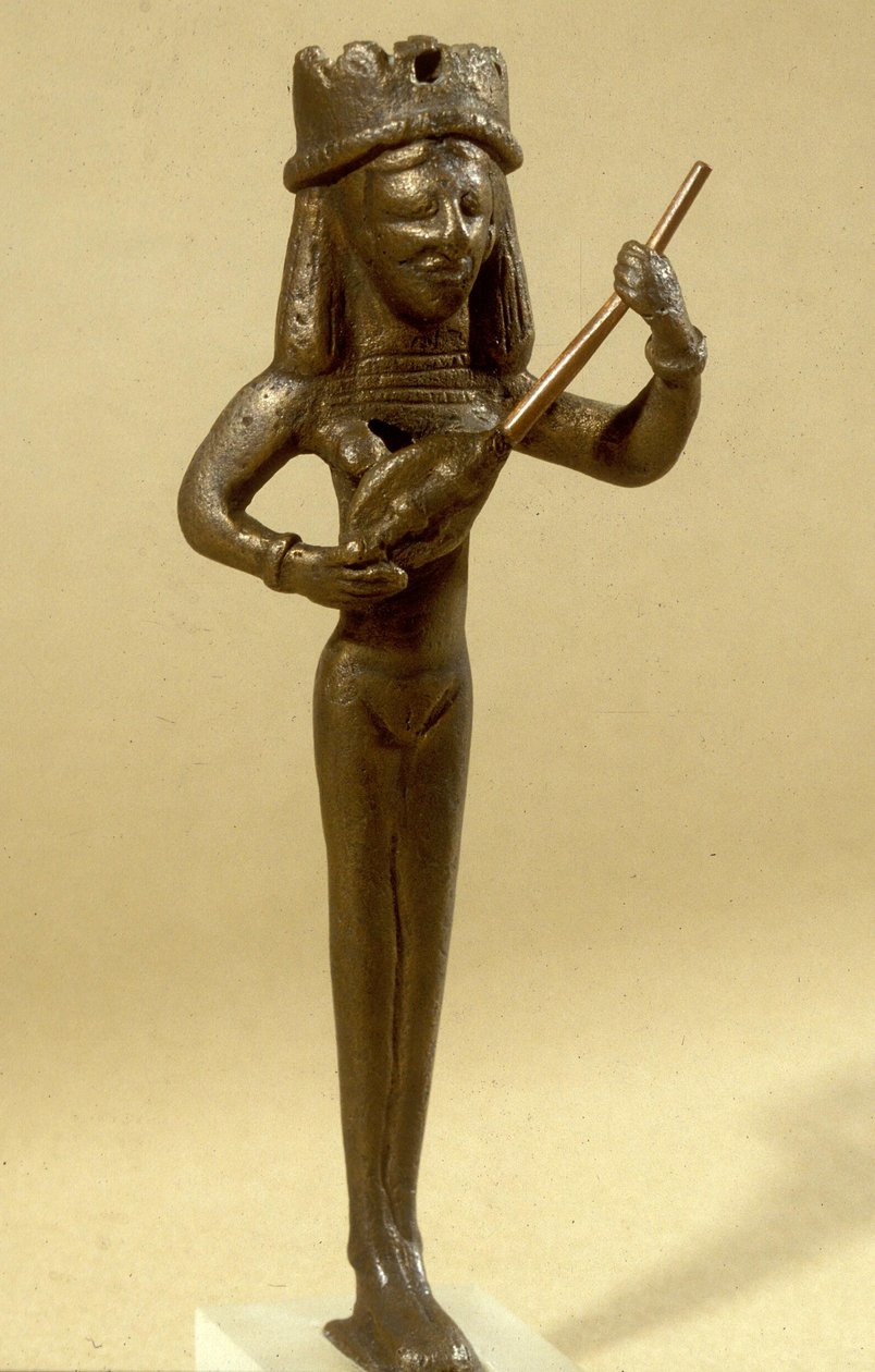 Figur einer weiblichen Lautenspielerin, ausgegraben in Beit Shean, 7.-6. Jahrhundert v. Chr. von Phoenician