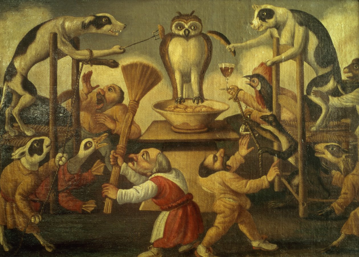 Die Versuchung der Eule von Pier Leone Ghezzi