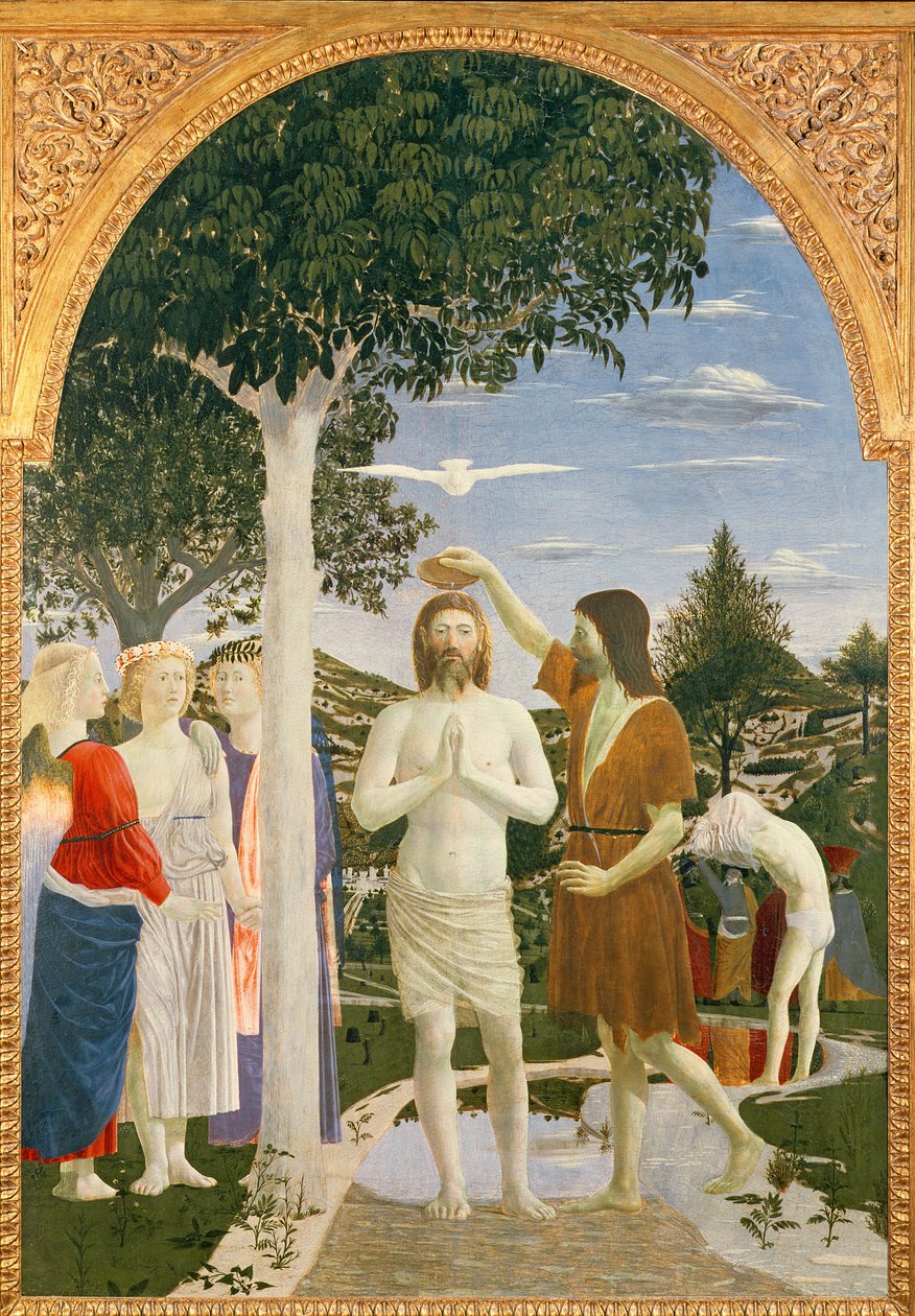 Taufe Christi, 1450 von Piero della Francesca
