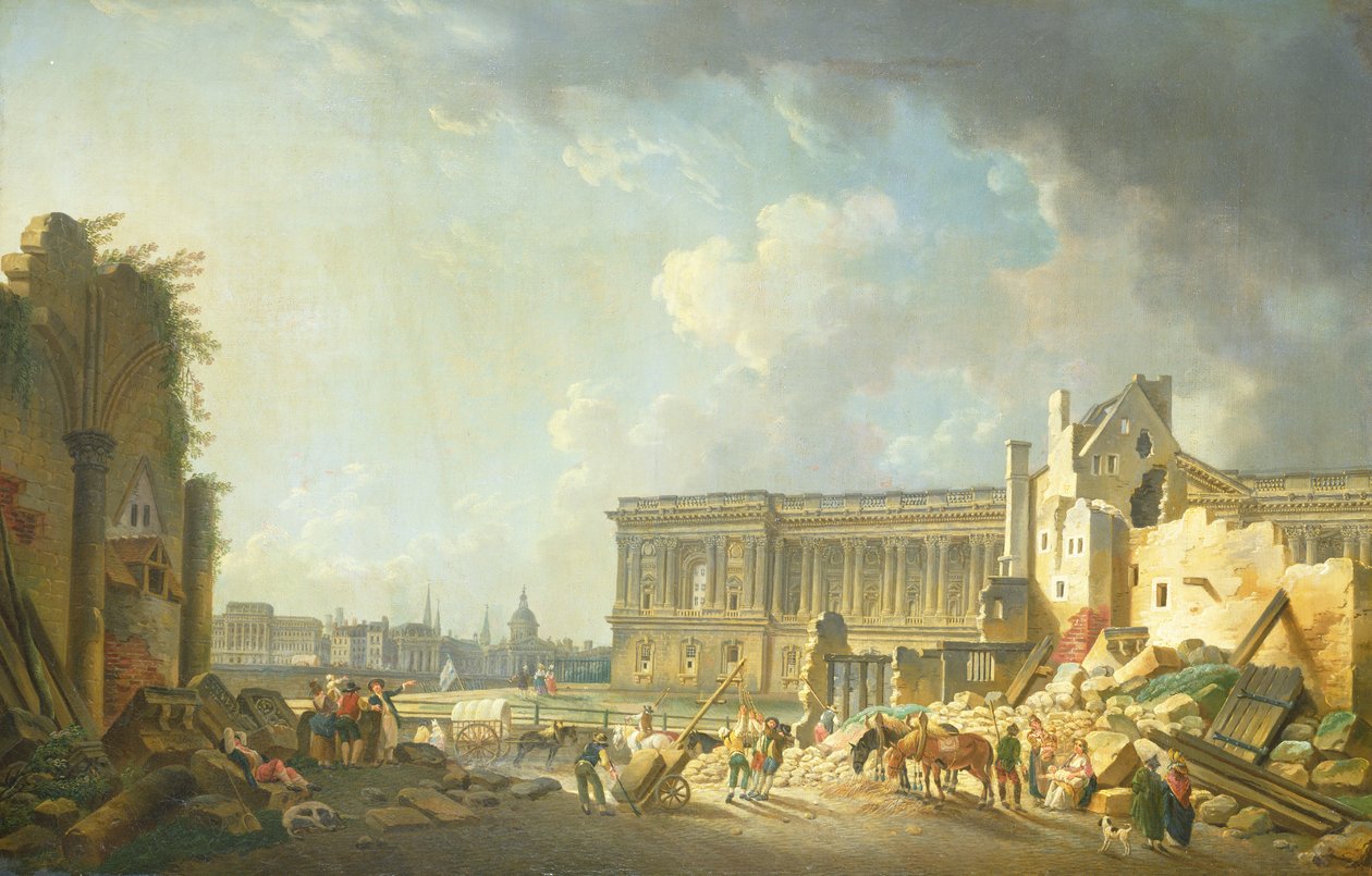 Räumung der Kolonnade des Louvre, 1764 von Pierre Antoine Demachy