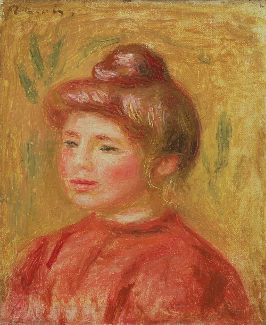 Büste einer Frau in Rot, 1905-08 von Pierre Auguste Renoir