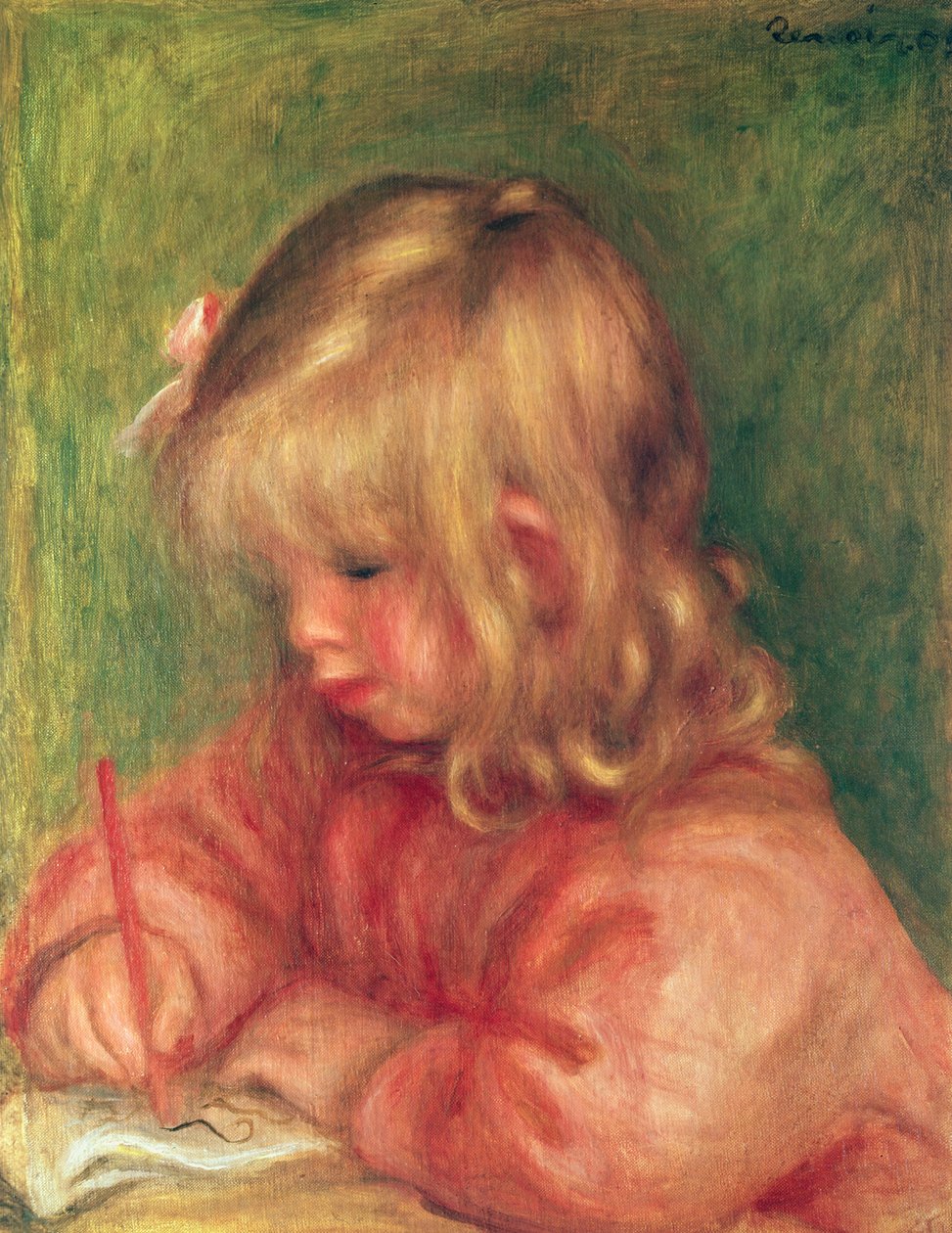 Kind zeichnet, 1905 von Pierre Auguste Renoir