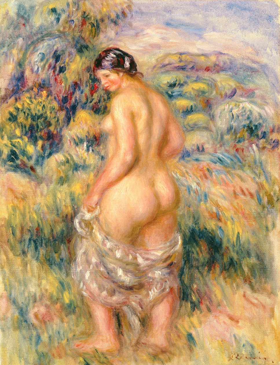 Stehender Akt in einer Landschaft von Pierre Auguste Renoir