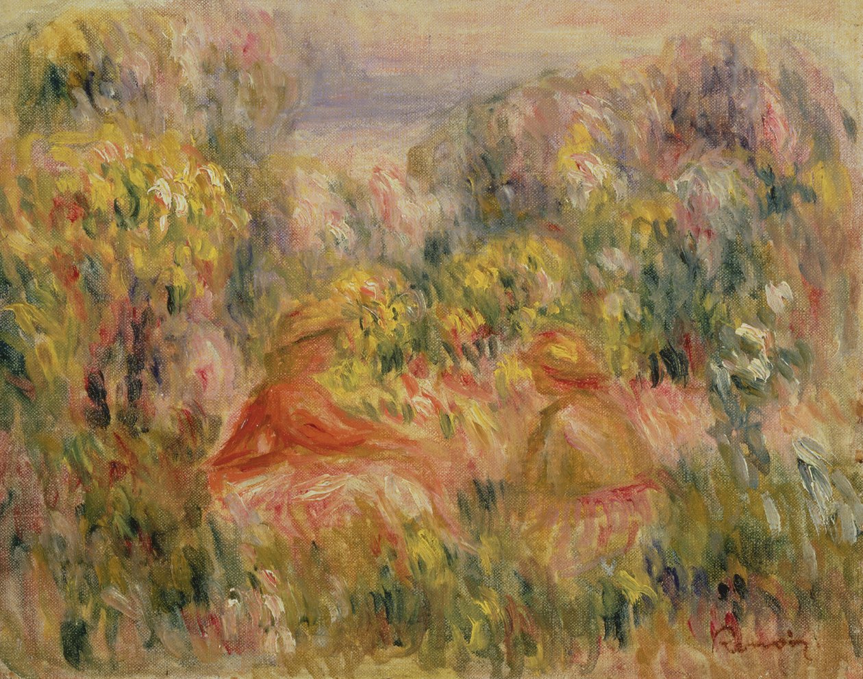 Zwei Figuren in Landschaft, 1917-19 von Pierre Auguste Renoir
