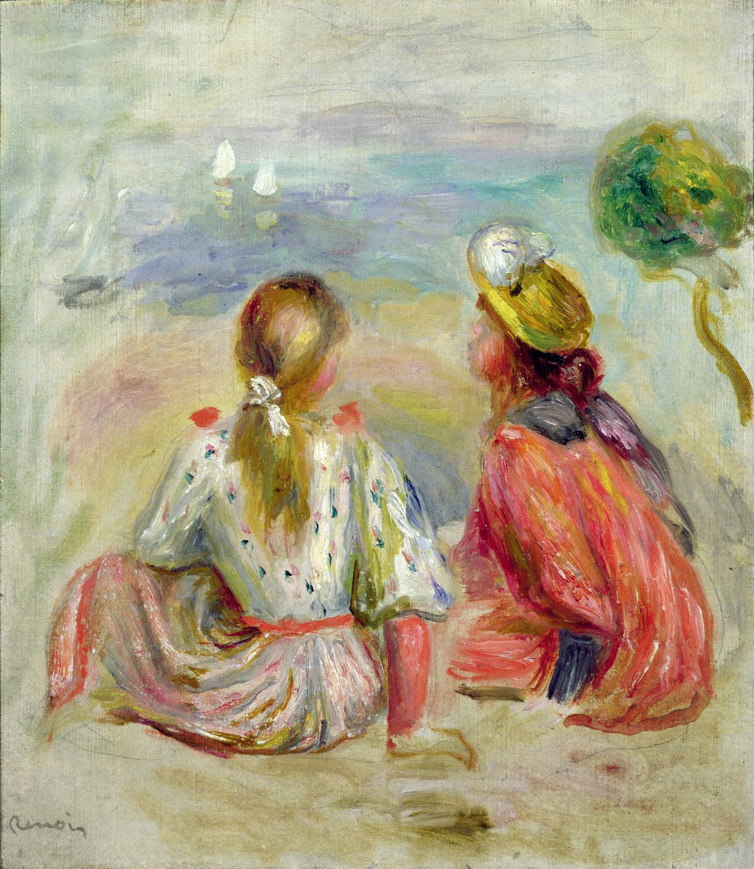 Junge Mädchen am Strand, ca. 1898 von Pierre Auguste Renoir