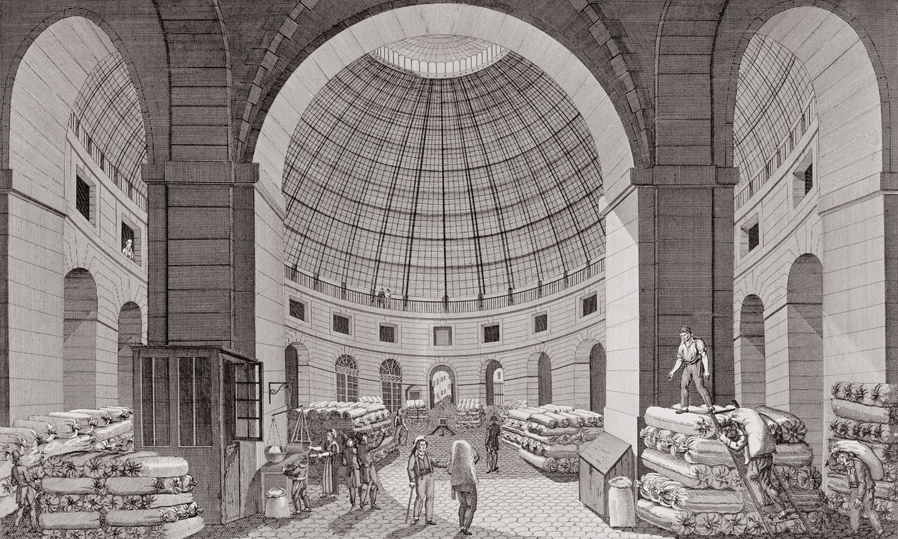 Ansicht des Weizenmarktes und der Kuppel, 18.-19. Jahrhundert von Pierre Courvoisier
