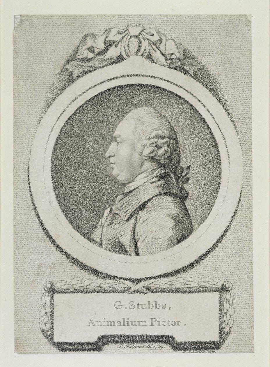 Porträtstudie von George Stubbs (1724-1806) von Pierre Etienne Falconet