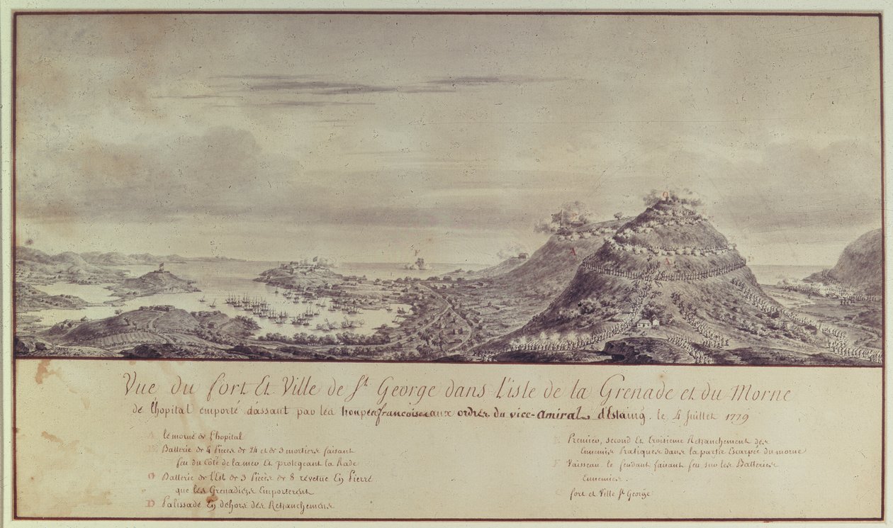 Die Franzosen erobern Grenada, 1779 von Pierre Ozanne