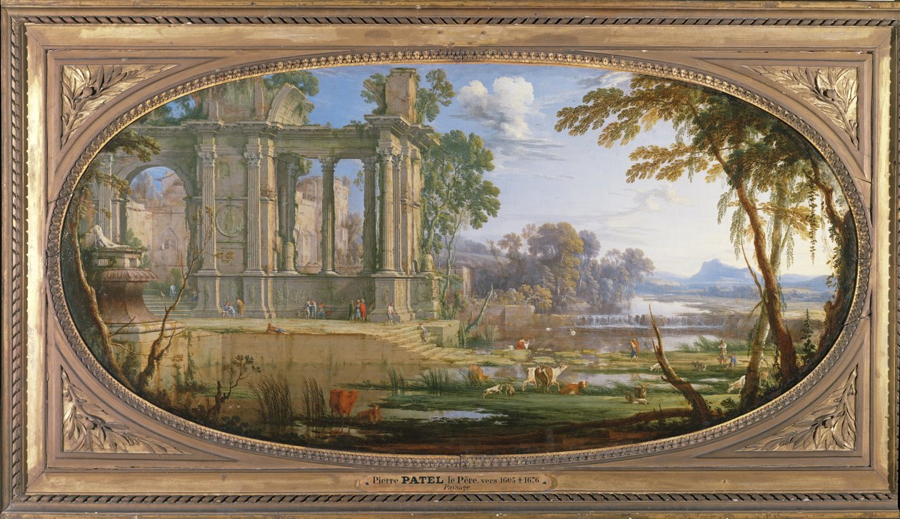 Landschaft mit klassischen Ruinen von Pierre Patel