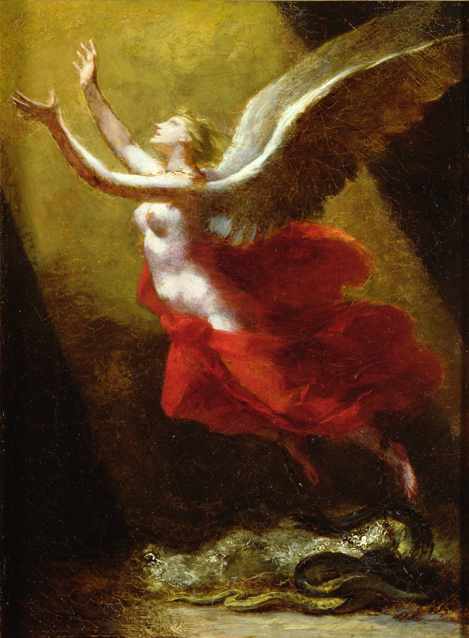 Studie für Die Seele bricht die Fesseln mit der Erde, ca. 1822 von Pierre Paul Prudhon