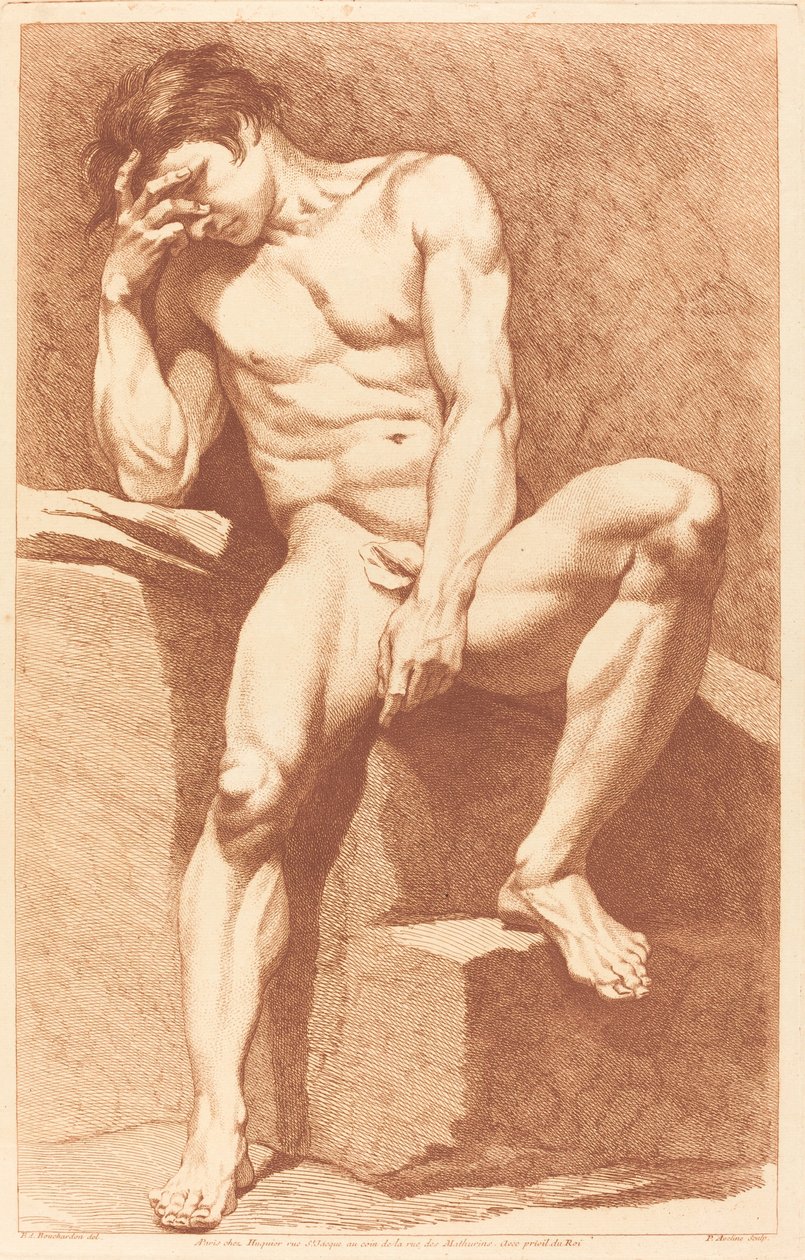 Akademie von Pierre Alexandre Aveline after Edme Bouchardon