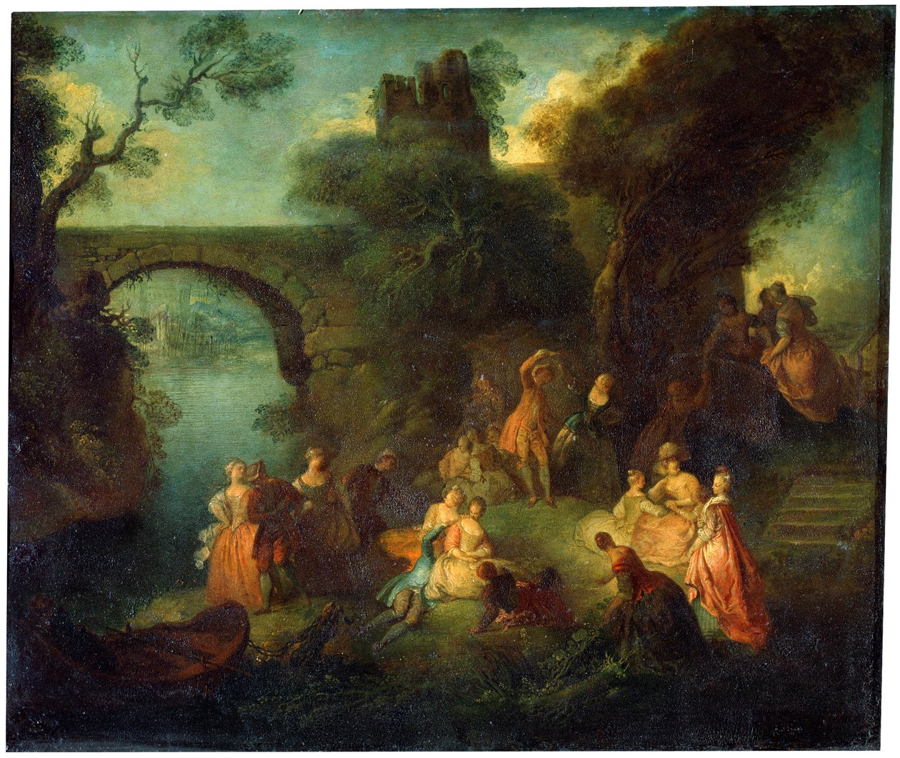Tanz am Fluss, um 1720-1730 von Pierre Antoine Quillard