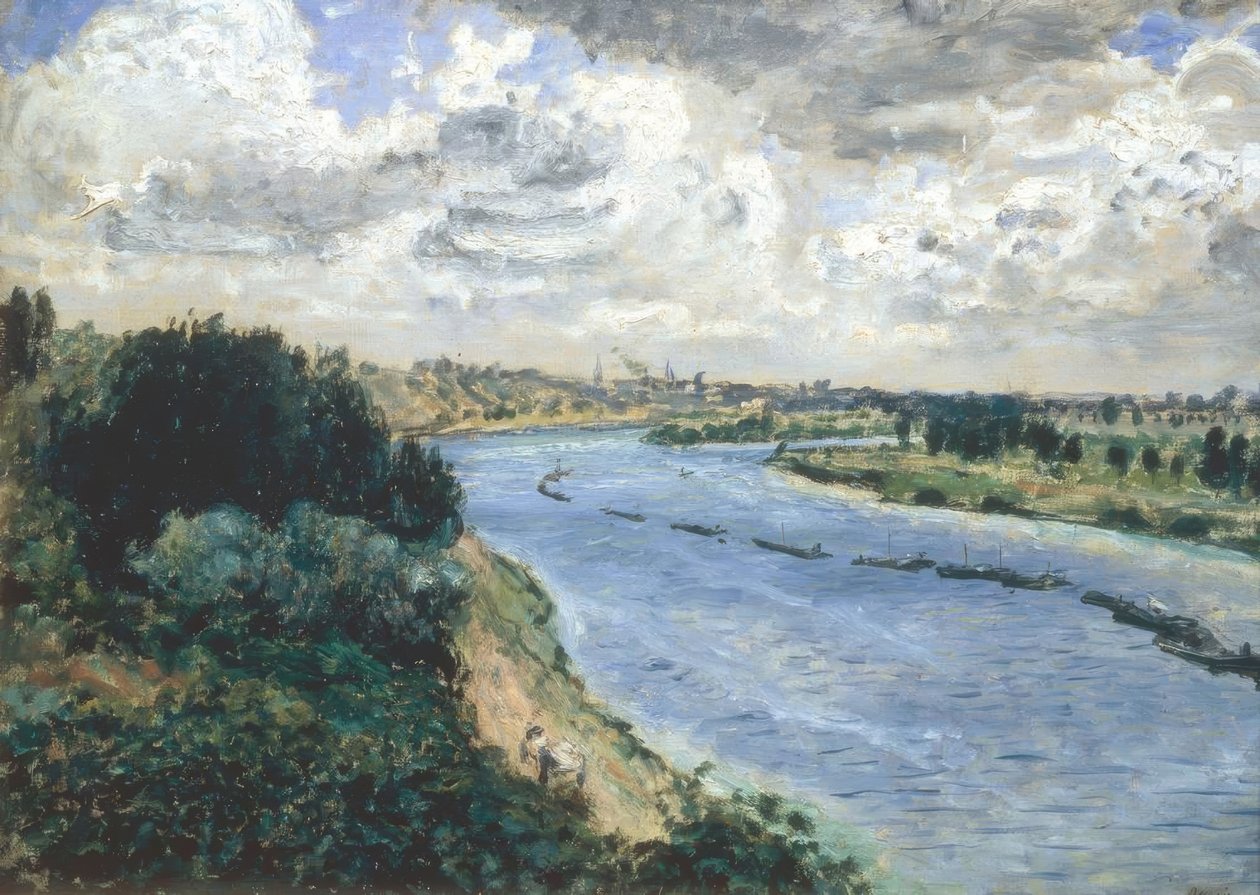 Lastkähne auf der Seine von Pierre Auguste Renoir