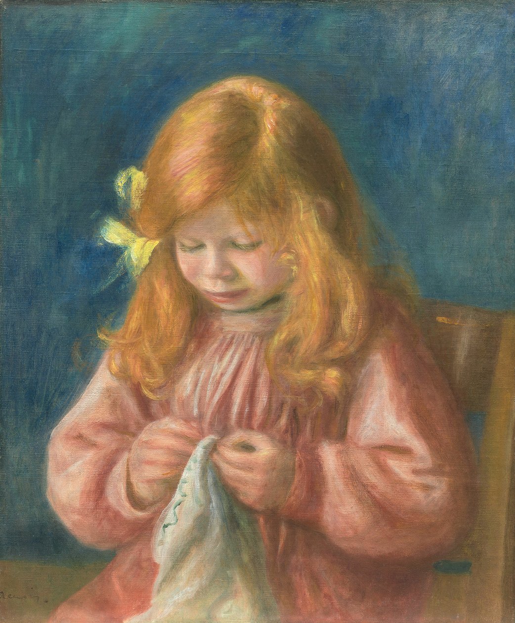 Jean Renoir beim Nähen von Pierre Auguste Renoir