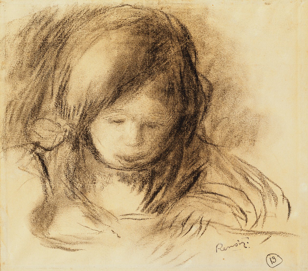 Mini-Schreiber; Coco Ecrivant von Pierre Auguste Renoir