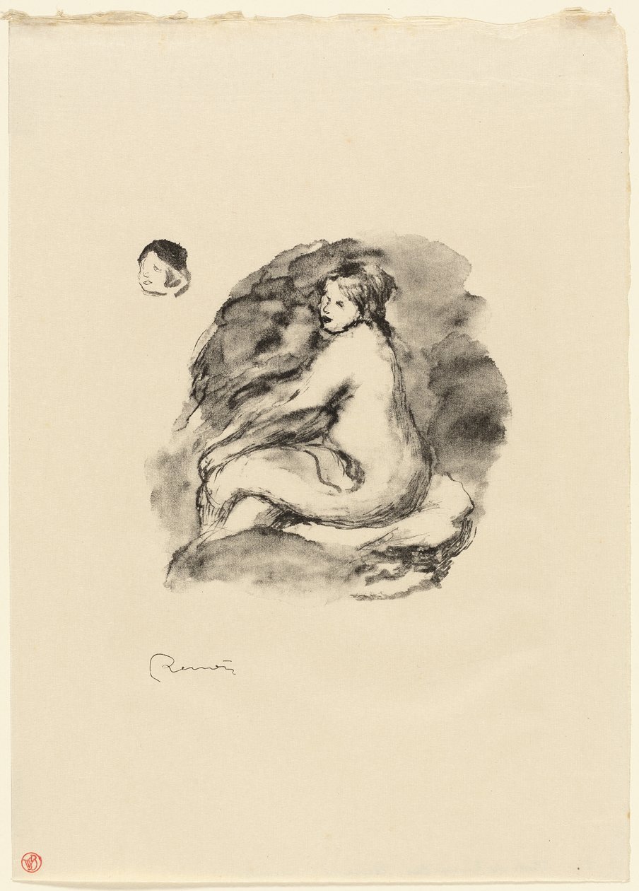Studie einer sitzenden weiblichen Aktfigur, Variante von Pierre Auguste Renoir