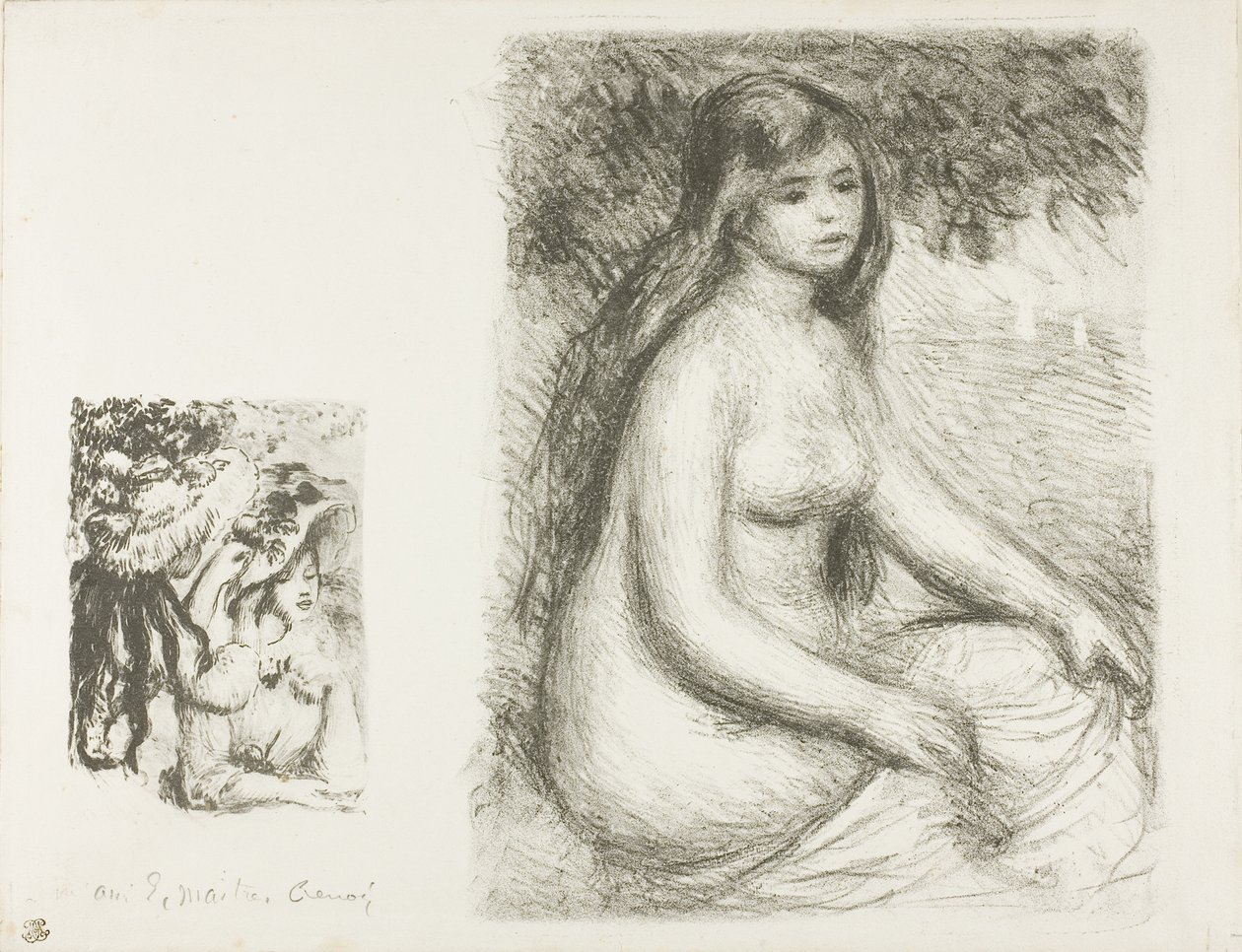 Der befestigte Hut und die Badende von Pierre Auguste Renoir