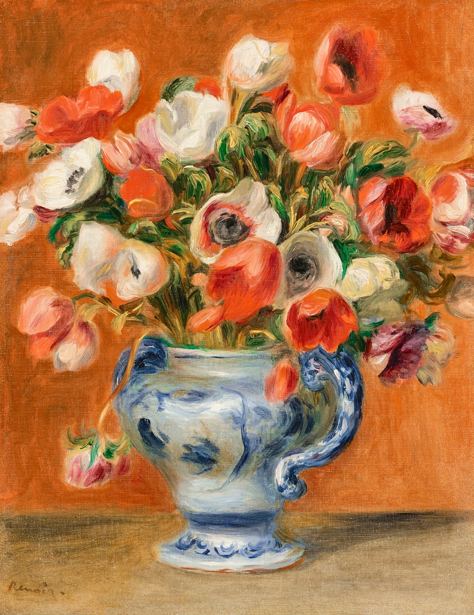 Vase mit Anemonen, 1890 von Pierre Auguste Renoir