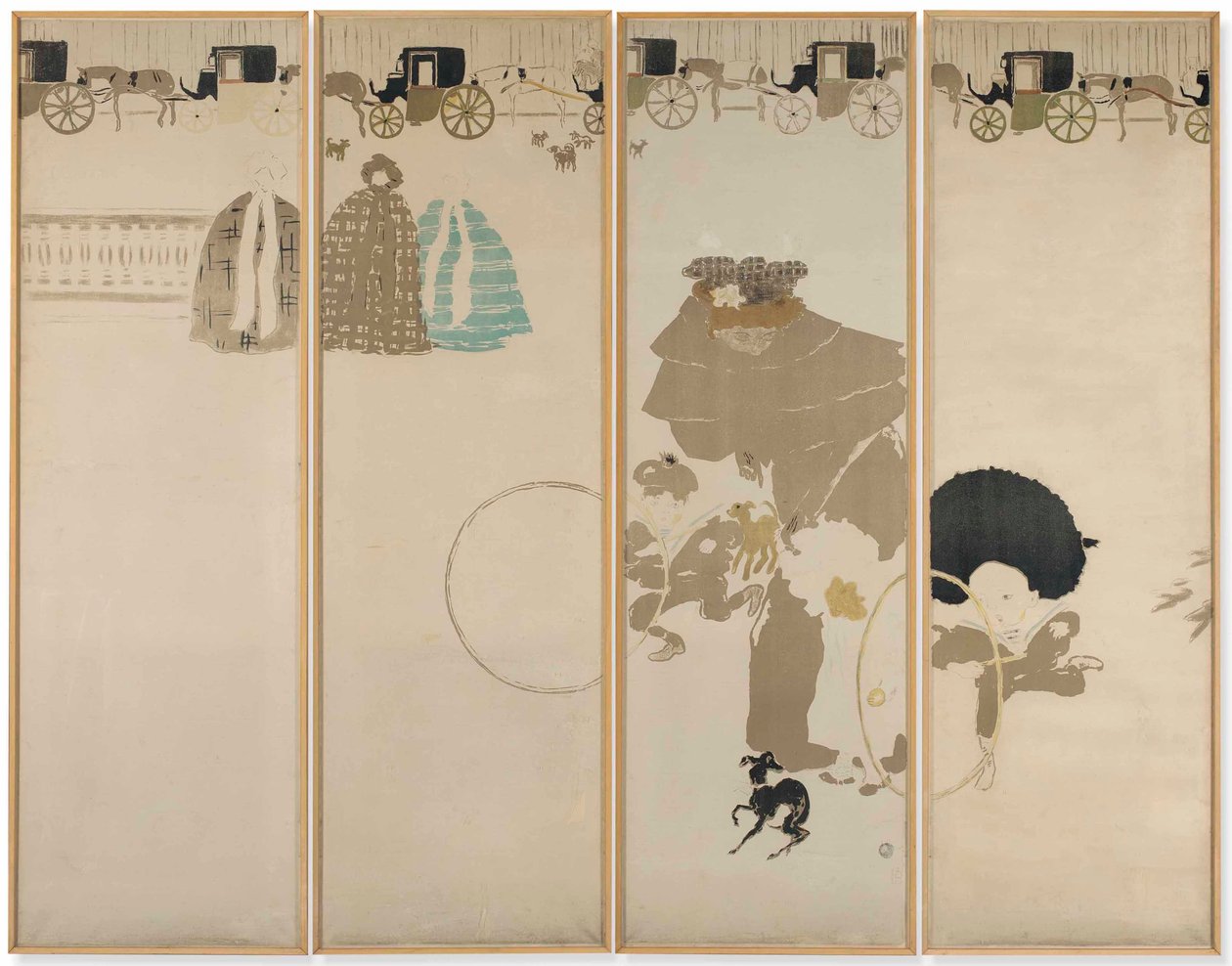 Der Spaziergang der Ammen, Friese der Fiaker von Pierre Bonnard
