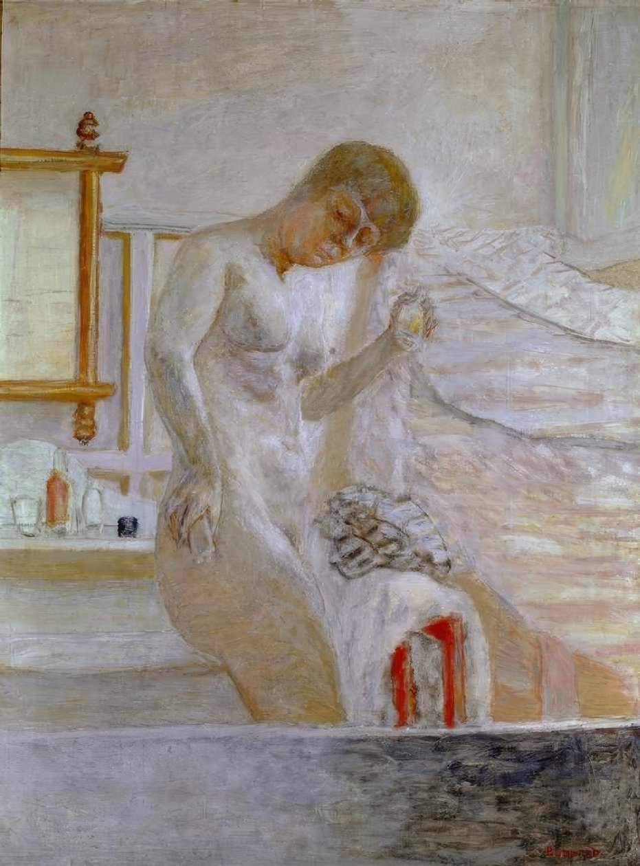 Stehender Akt bei der Toilette von Pierre Bonnard