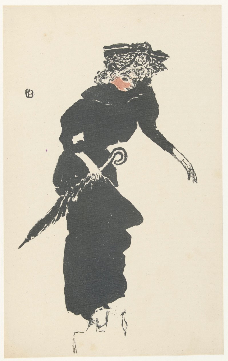 Frau mit Regenschirm von Pierre Bonnard