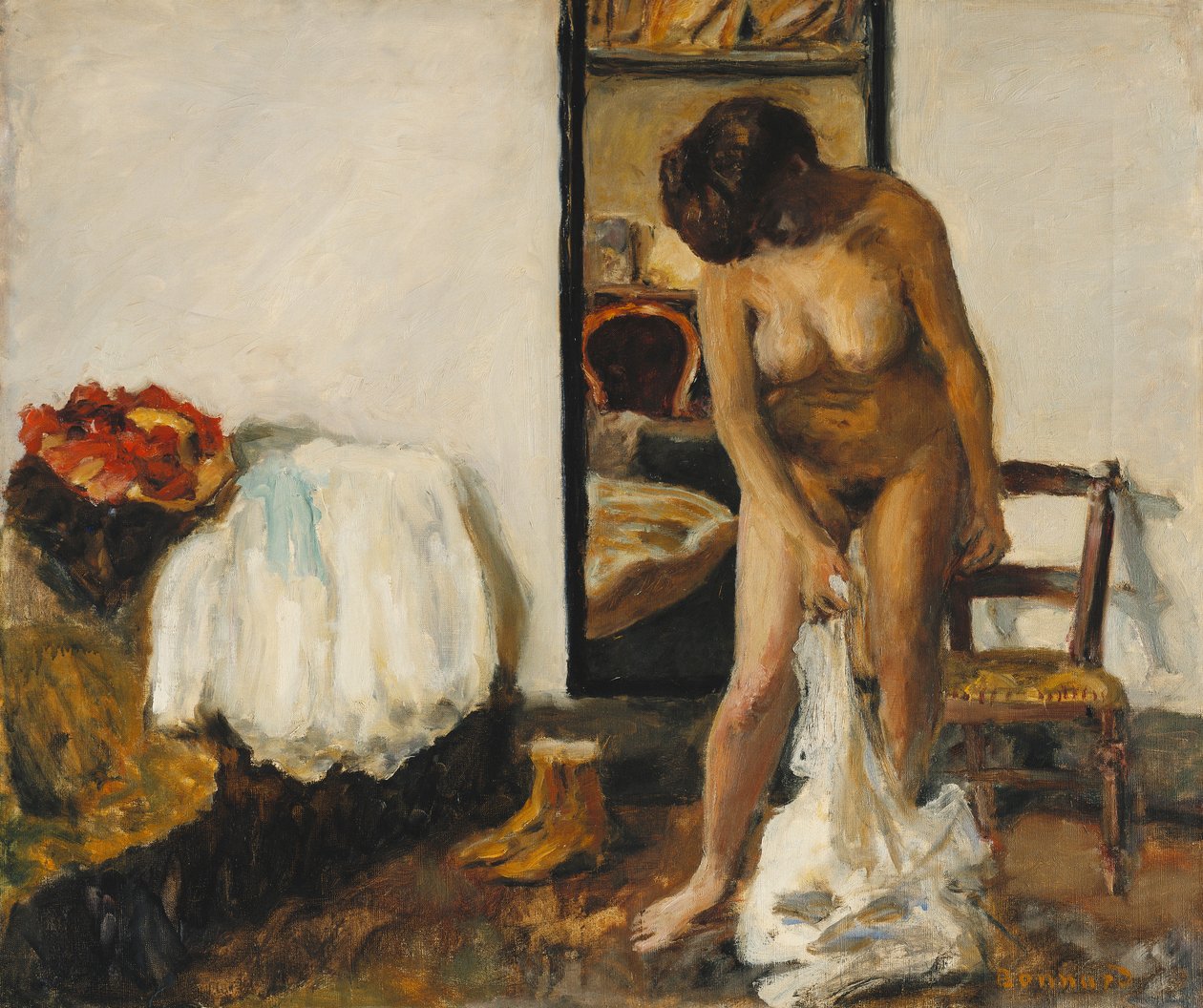 Frau beim Ausziehen von Pierre Bonnard