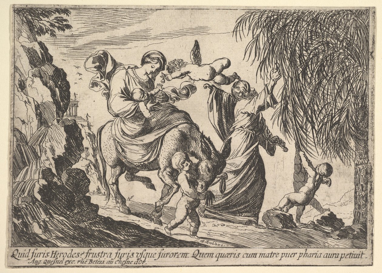 Engel geben einem Kind Datteln, 1610-42 von Pierre Brebiette