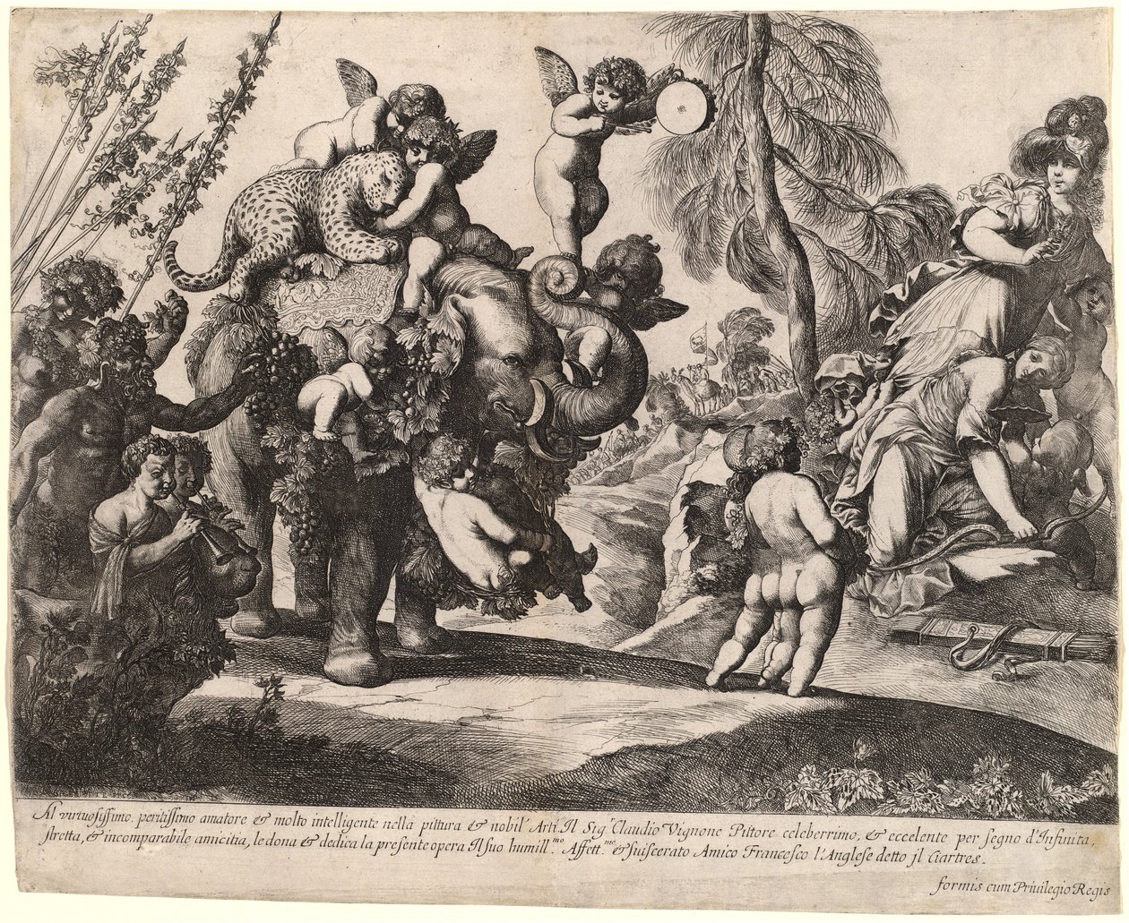Bacchus mit Diana und Minerva von Pierre Brebiette