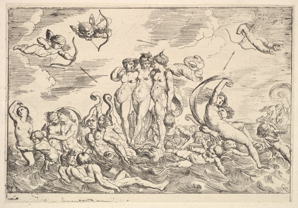 Triumph der Galatea, 1610-42 von Pierre Brebiette