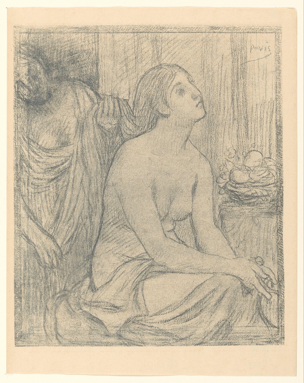 Frau bei ihrer Toilette von Pierre Cécile Puvis de Chavannes