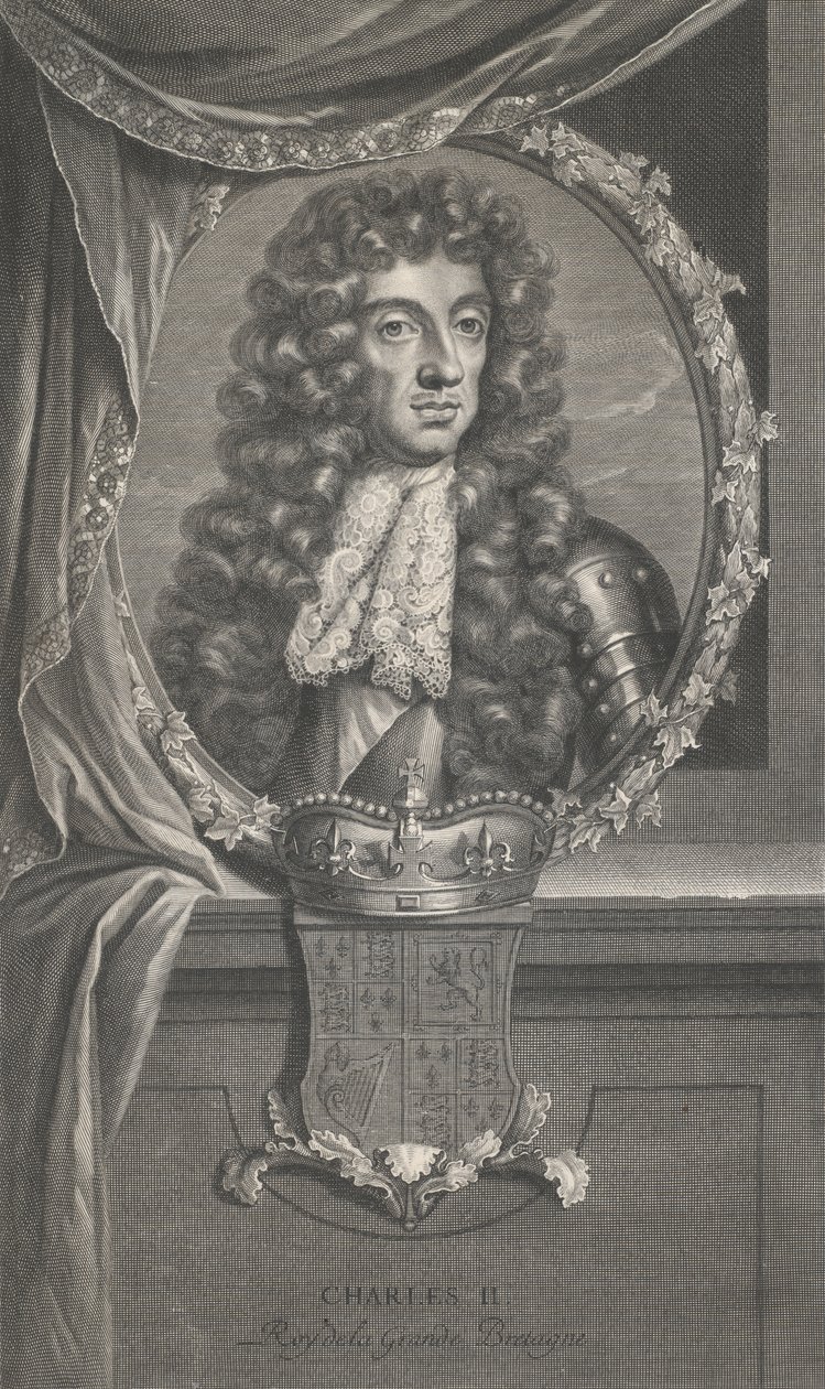 Porträt von Charles II von Pierre Drevet