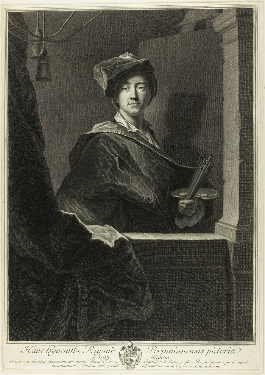 Porträt von Hyacinthe Rigaud von Pierre Drevet