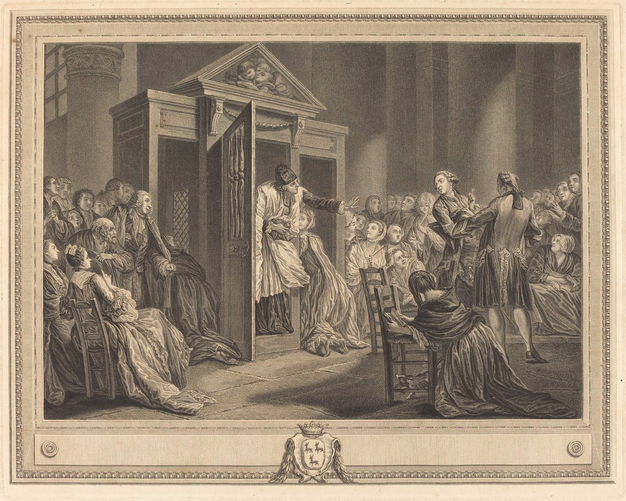 Das Beichtstuhl von Pierre Etienne Moitte after Pierre Antoine Baudouin