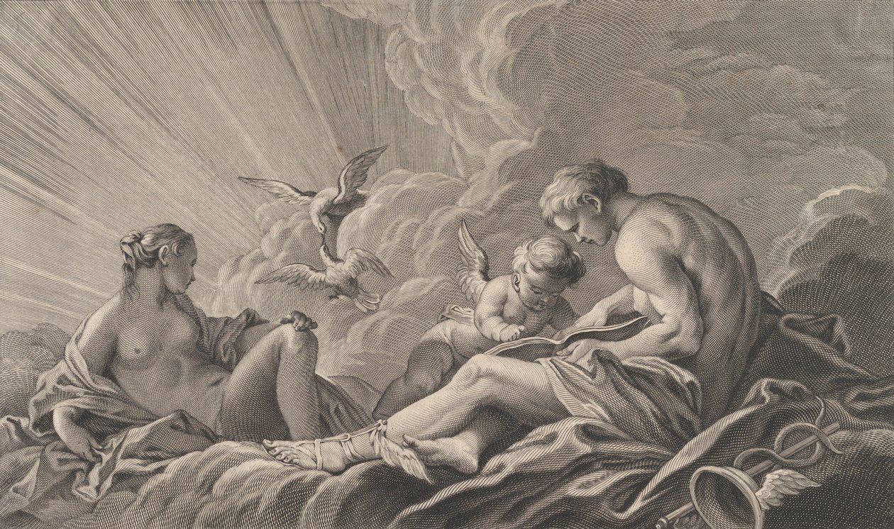 Liebe unterrichtet von Merkur von Pierre François Basan