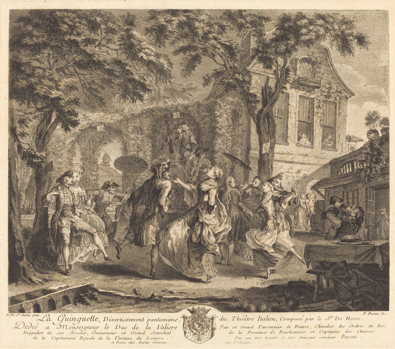 Die Taverne von Pierre François Basan after Gabriel Jacques de Saint Aubin