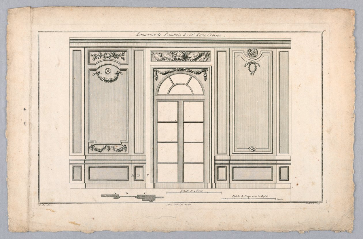 Wandinnenraum mit Tür von Pierre Gabriel Berthault